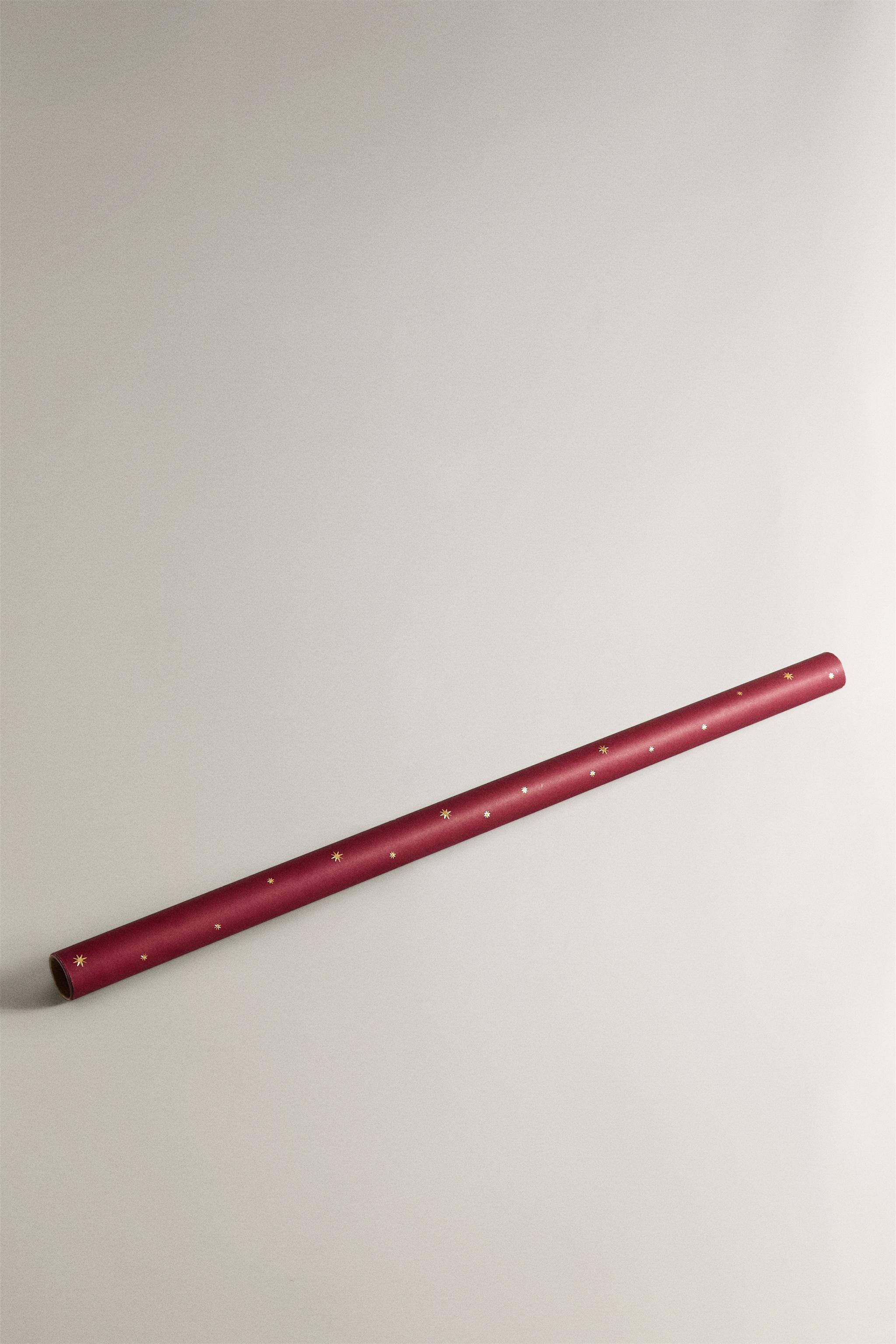 SET PAPIER CADEAU ÉTOILES NOËL ET RUBAN